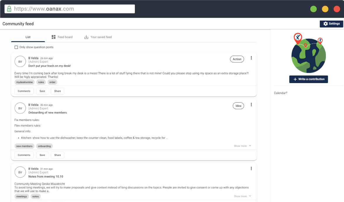Oanax share information via feed list Oanax - our feed post list